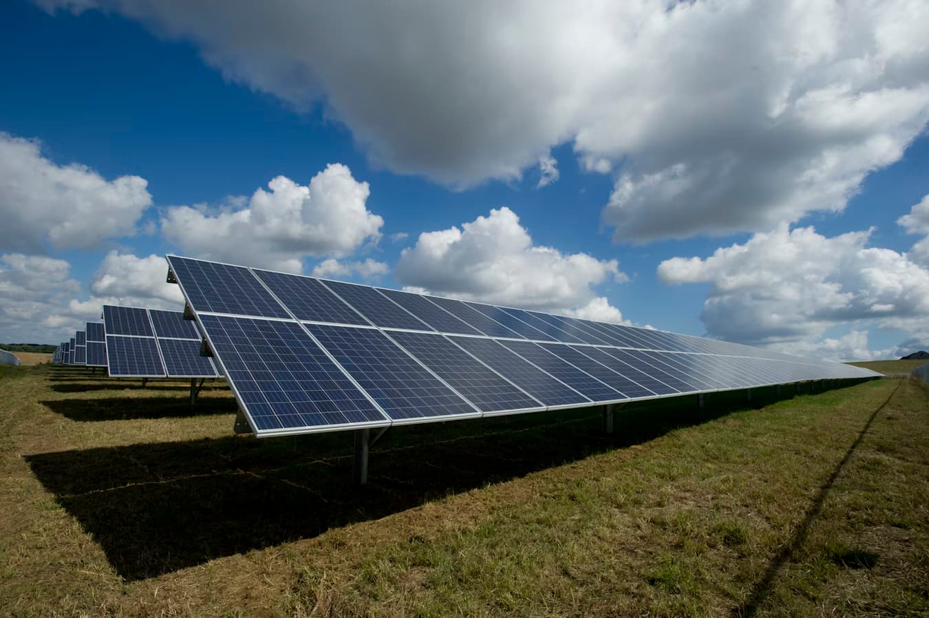 Solar panels aerial view